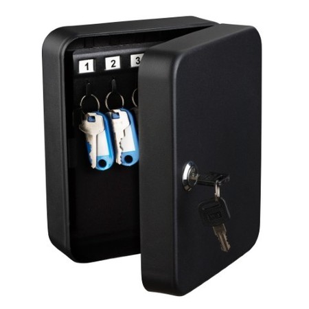 Adiroffice 30 Key Steel Secure Cabinet with Key Lock, Black, PK2 ADI681-30-BLK-2pk